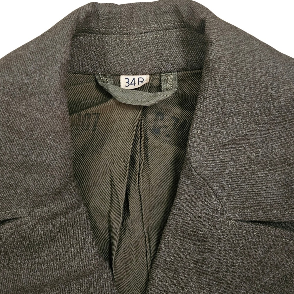 Vintage Green 1940s U.S. Army Wool Ike Jacket Field Coat Men's 34R Military - Picture 2 of 8